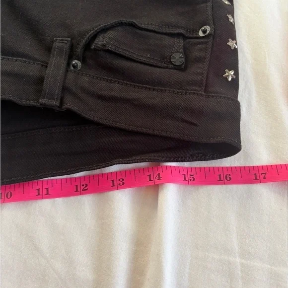 HUDSON Jeans Luna Mid Rise Black Metal Stars Denim Skinny Ankle Sz 29 - Picture 6 of 12